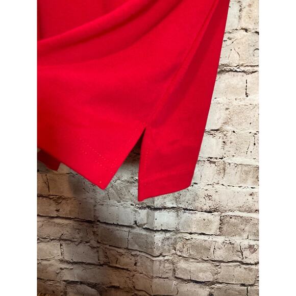 Quacker Factory Top Womens Medium Tunic Red Nautical Beachy Beaded Embroidered - Picture 2 of 16